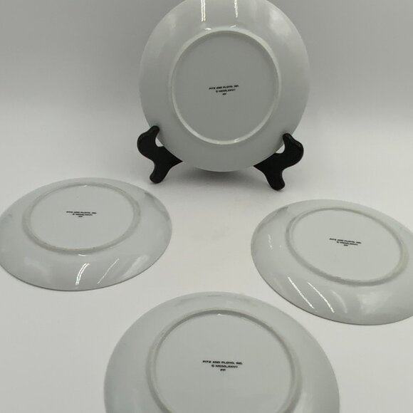 Set of 4 Vintage Fitz and Floyd Birds of a Feather Gray Salad Plates 1977 - Picture 4 of 9